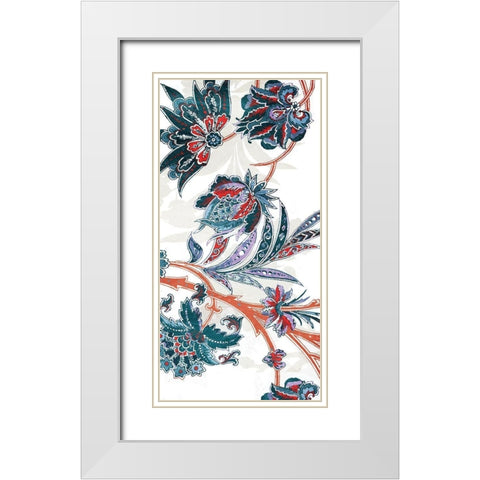 Wandering Flowers Mate White Modern Wood Framed Art Print with Double Matting by Grey, Jace