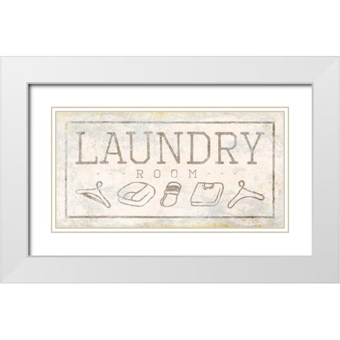Laundry Room White Modern Wood Framed Art Print with Double Matting by Grey, Jace