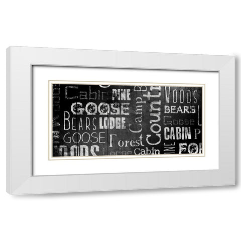 Lodge Words Mate White Modern Wood Framed Art Print with Double Matting by Grey, Jace