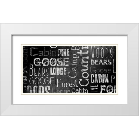 Lodge Words Mate White Modern Wood Framed Art Print with Double Matting by Grey, Jace