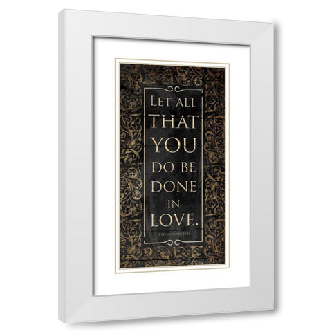 Be Done In Love White Modern Wood Framed Art Print with Double Matting by Grey, Jace