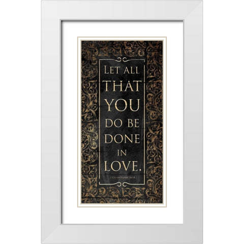 Be Done In Love White Modern Wood Framed Art Print with Double Matting by Grey, Jace