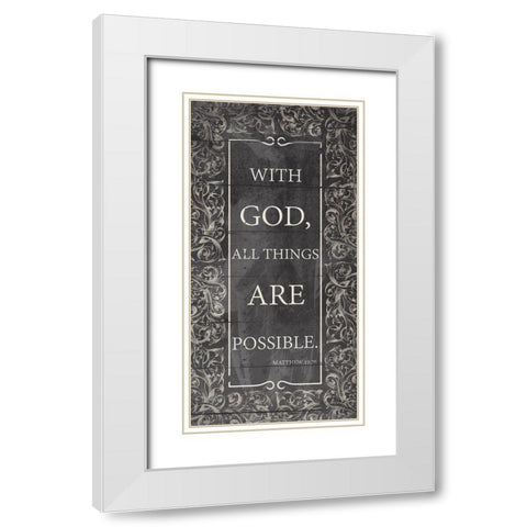 With God White Modern Wood Framed Art Print with Double Matting by Grey, Jace