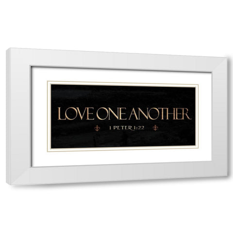 Love One Another White Modern Wood Framed Art Print with Double Matting by Grey, Jace