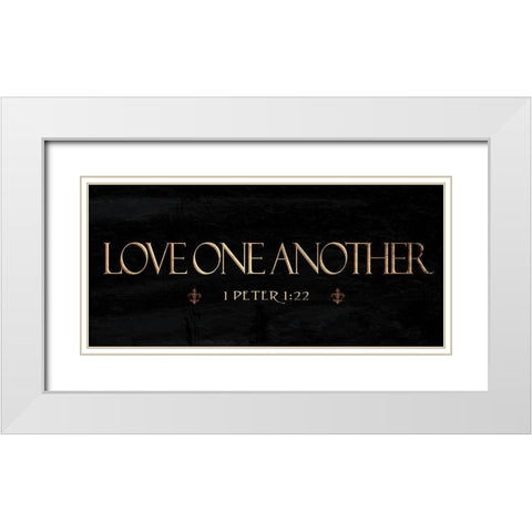 Love One Another White Modern Wood Framed Art Print with Double Matting by Grey, Jace