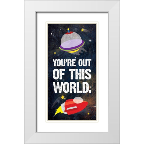 Out Of This World Blue New White Modern Wood Framed Art Print with Double Matting by Grey, Jace
