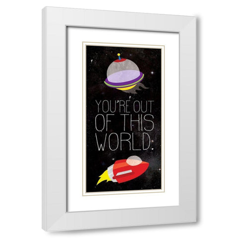Out Of This World Black White Modern Wood Framed Art Print with Double Matting by Grey, Jace