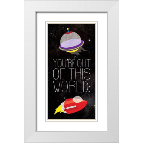 Out Of This World Black White Modern Wood Framed Art Print with Double Matting by Grey, Jace