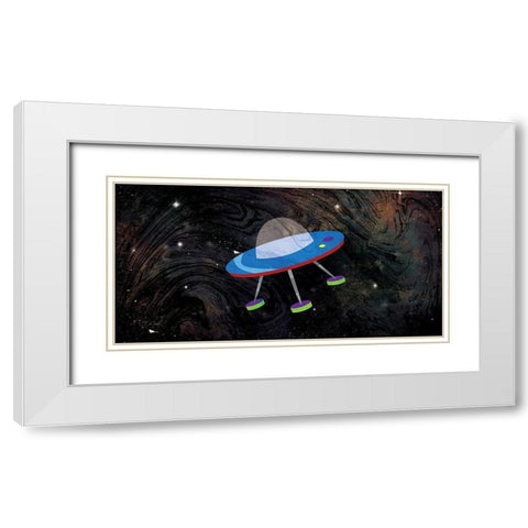 One Spaceships White Modern Wood Framed Art Print with Double Matting by Grey, Jace
