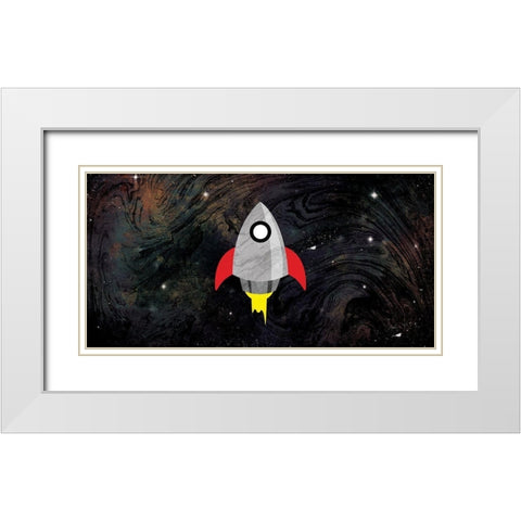 One Rocket White Modern Wood Framed Art Print with Double Matting by Grey, Jace
