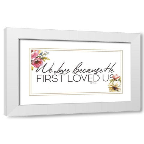 We Love White Modern Wood Framed Art Print with Double Matting by Grey, Jace