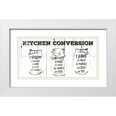 Kitchen Conversion BW White Modern Wood Framed Art Print with Double Matting by Grey, Jace