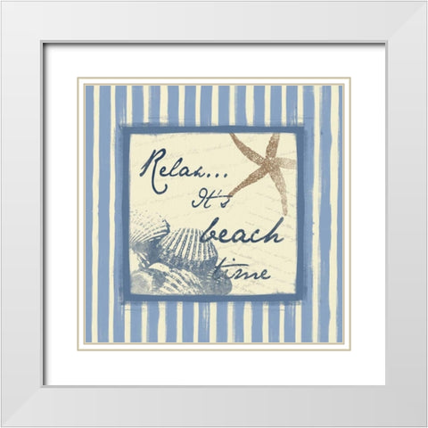 Relax White Modern Wood Framed Art Print with Double Matting by Grey, Jace
