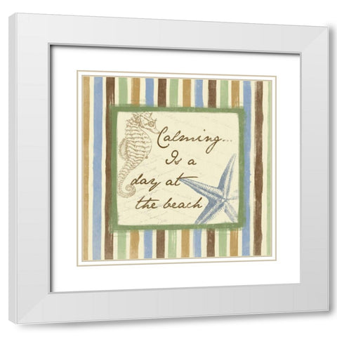 Calming White Modern Wood Framed Art Print with Double Matting by Grey, Jace