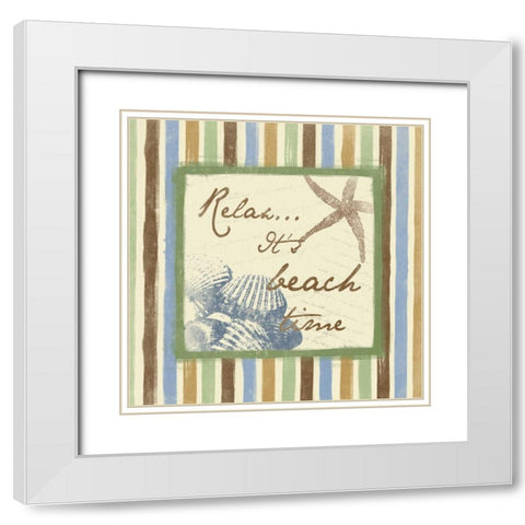 Relax White Modern Wood Framed Art Print with Double Matting by Grey, Jace