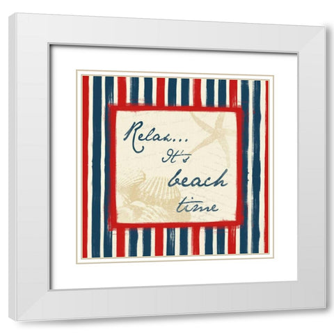 Relax White Modern Wood Framed Art Print with Double Matting by Grey, Jace