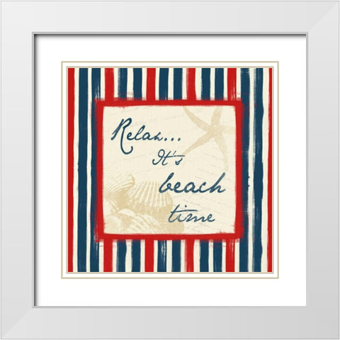 Relax White Modern Wood Framed Art Print with Double Matting by Grey, Jace