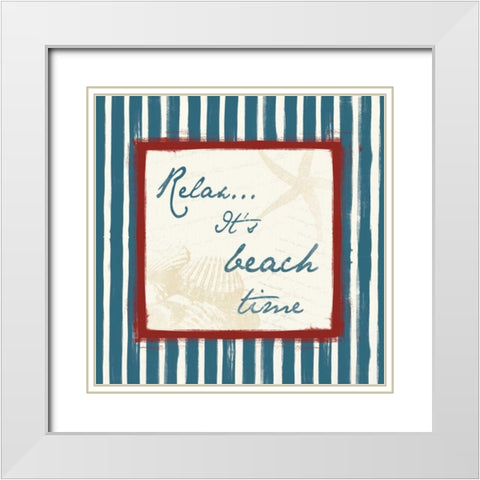 Relax Newblue White Modern Wood Framed Art Print with Double Matting by Grey, Jace
