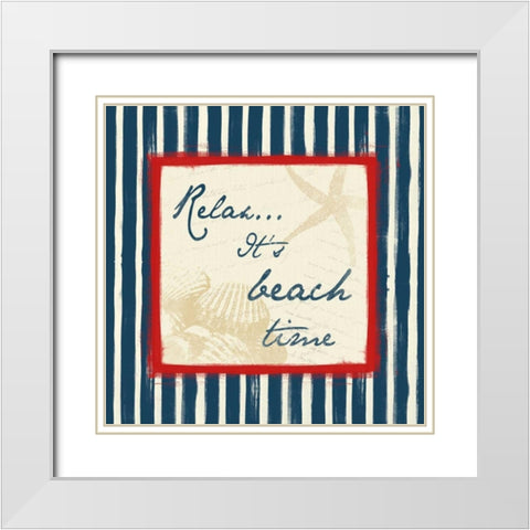 Relax White Modern Wood Framed Art Print with Double Matting by Grey, Jace