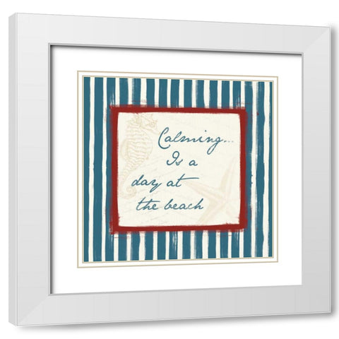 Calming  Newblue White Modern Wood Framed Art Print with Double Matting by Grey, Jace