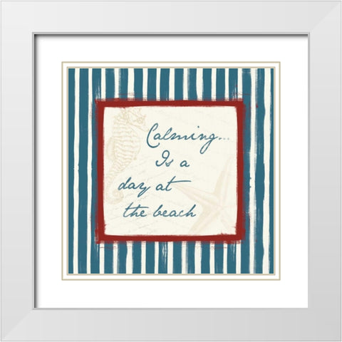 Calming  Newblue White Modern Wood Framed Art Print with Double Matting by Grey, Jace