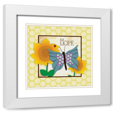 Hope White Modern Wood Framed Art Print with Double Matting by Grey, Jace