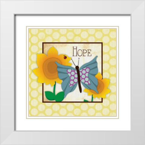 Hope White Modern Wood Framed Art Print with Double Matting by Grey, Jace