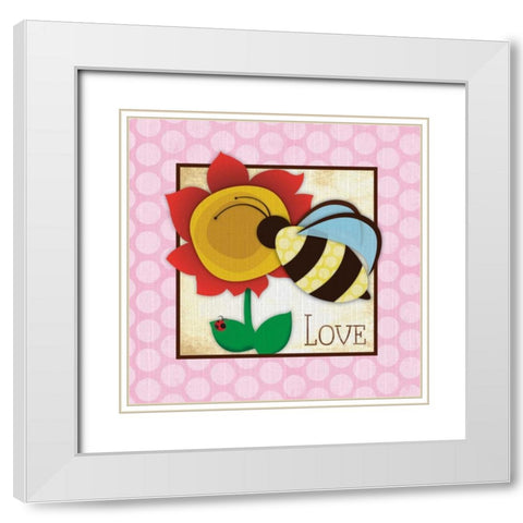 Love White Modern Wood Framed Art Print with Double Matting by Grey, Jace
