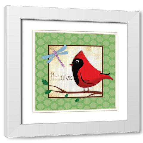Believe White Modern Wood Framed Art Print with Double Matting by Grey, Jace