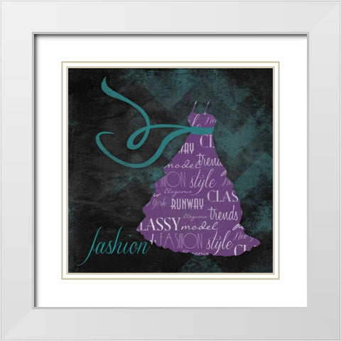 Fashion White Modern Wood Framed Art Print with Double Matting by Grey, Jace