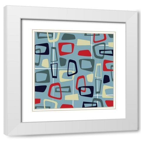 Pattern1 White Modern Wood Framed Art Print with Double Matting by Grey, Jace