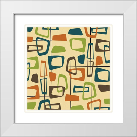Pattern 3 White Modern Wood Framed Art Print with Double Matting by Grey, Jace
