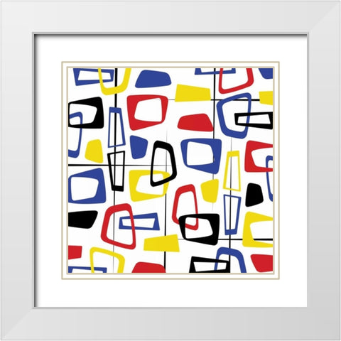 Pattern White Modern Wood Framed Art Print with Double Matting by Grey, Jace