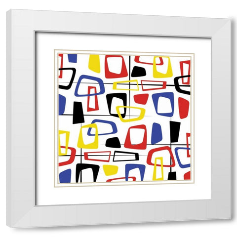 Pattern White Modern Wood Framed Art Print with Double Matting by Grey, Jace