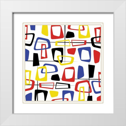 Pattern White Modern Wood Framed Art Print with Double Matting by Grey, Jace