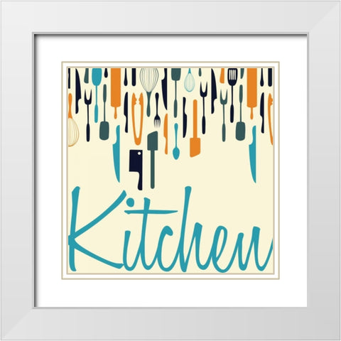 Kitchen White Modern Wood Framed Art Print with Double Matting by Grey, Jace