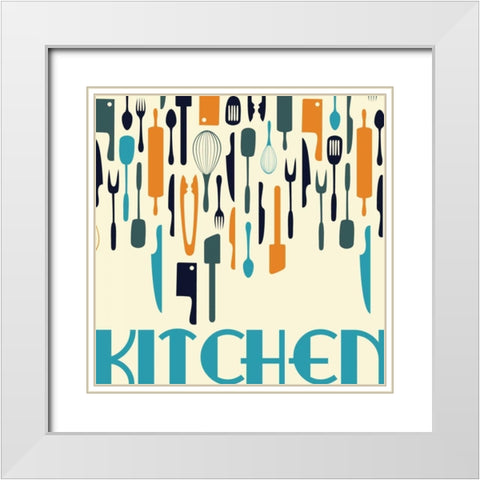 Kitchen White Modern Wood Framed Art Print with Double Matting by Grey, Jace