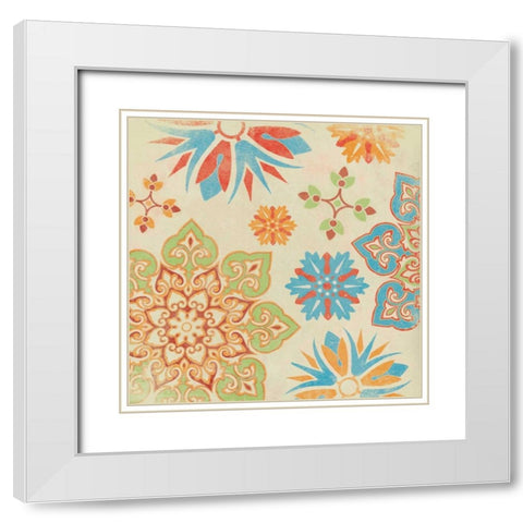 Suzani 2 White Modern Wood Framed Art Print with Double Matting by Grey, Jace