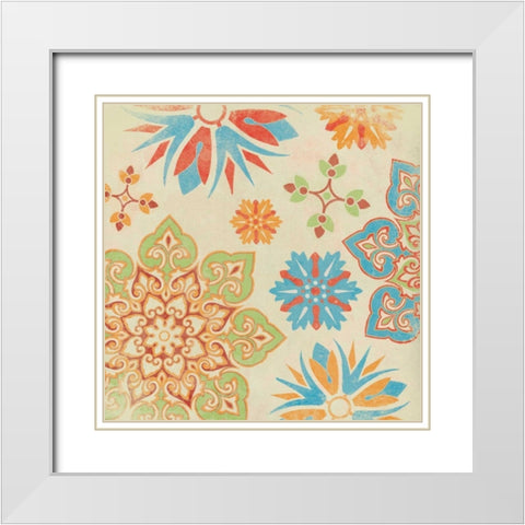 Suzani 2 White Modern Wood Framed Art Print with Double Matting by Grey, Jace