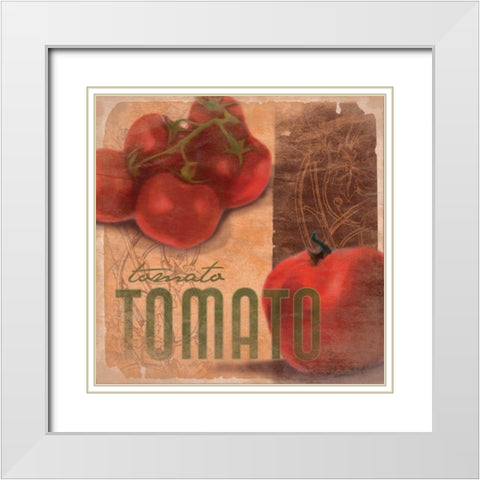 Tomato 2 White Modern Wood Framed Art Print with Double Matting by Grey, Jace