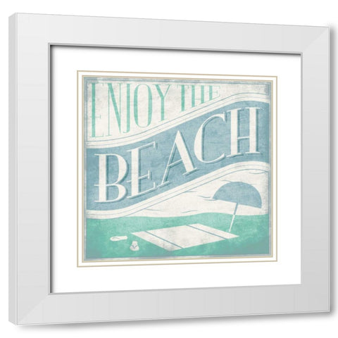 Enjoy the beach 2 White Modern Wood Framed Art Print with Double Matting by Grey, Jace