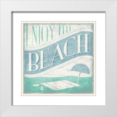 Enjoy the beach 2 White Modern Wood Framed Art Print with Double Matting by Grey, Jace