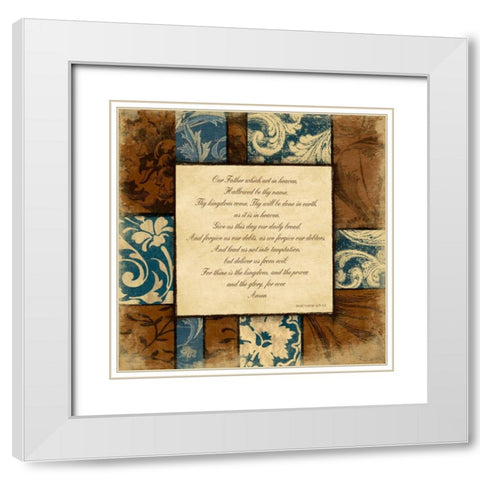 Lords Prayer White Modern Wood Framed Art Print with Double Matting by Grey, Jace