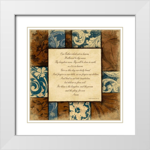 Lords Prayer White Modern Wood Framed Art Print with Double Matting by Grey, Jace
