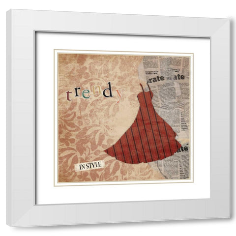 Trendy White Modern Wood Framed Art Print with Double Matting by Grey, Jace