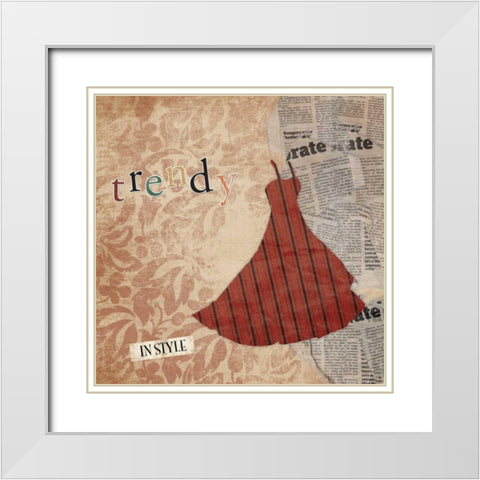 Trendy White Modern Wood Framed Art Print with Double Matting by Grey, Jace