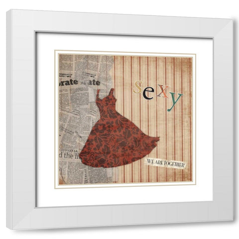 Sexy White Modern Wood Framed Art Print with Double Matting by Grey, Jace