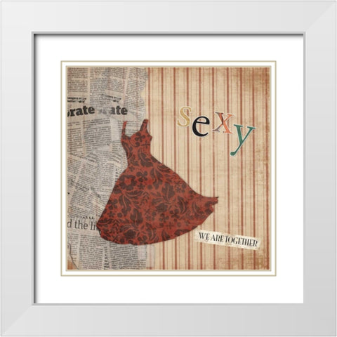 Sexy White Modern Wood Framed Art Print with Double Matting by Grey, Jace