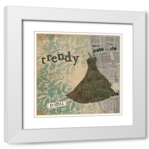 Trendy White Modern Wood Framed Art Print with Double Matting by Grey, Jace
