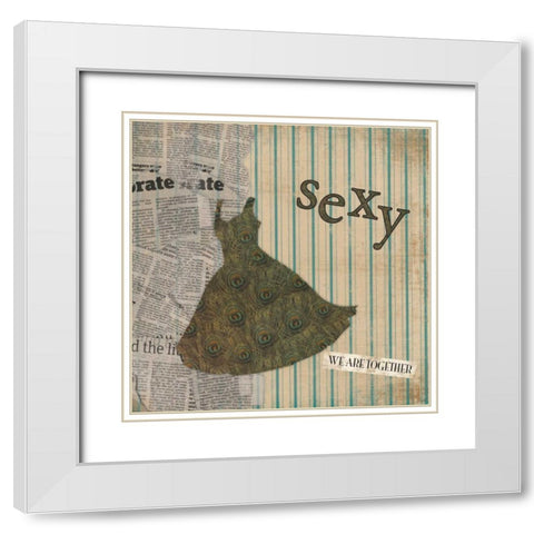 Sexy White Modern Wood Framed Art Print with Double Matting by Grey, Jace